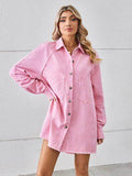 Raw Hem Button Up Denim Dress for Effortless Style
